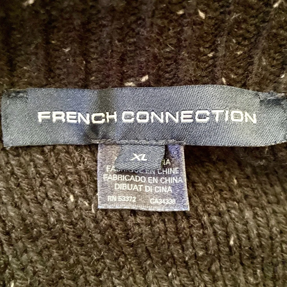 French Connection Black Wool Cardigan Sweater - Picture 2 of 4